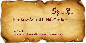 Szekszárdi Nándor névjegykártya