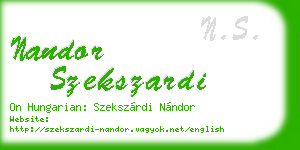 nandor szekszardi business card