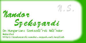 nandor szekszardi business card